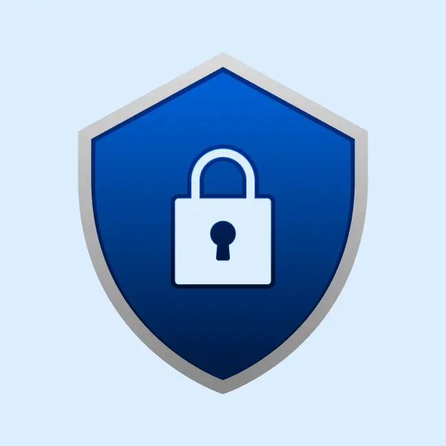Security shield with lock icon